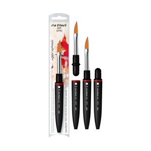 Watercolour Ink Gouache: DA VINCI GO SPIN TRAVEL WATERCOLOUR BRUSH SLANTED