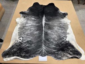 Grey Cowhide Rugs: COW3204 Cowhide Rug Dark Grey Exotic 4.35msq