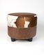 Cowhide Round Footstool #3 40x40x36cm