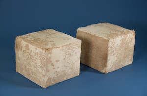 Small Footstools: Cowhide Cube #7 & #8 with Invisible Button Glides 50x50x40cm