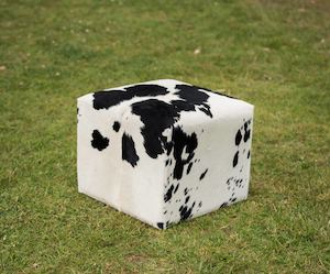 Cowhide Cube #5 with Invisible Button Glides 50x50x40cm