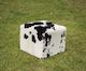 Cowhide Cube #5 with Invisible Button Glides 50x50x40cm