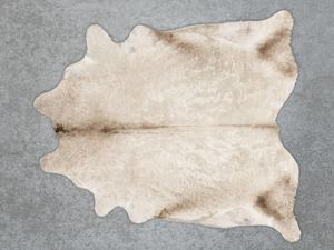 Premium Cowhide Rugs: COW3183 Cowhide Rug Curly Taupe Beige 3.40msq