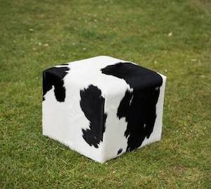 Cowhide Cube #4 with Invisible Button Glides 50x50x40cm