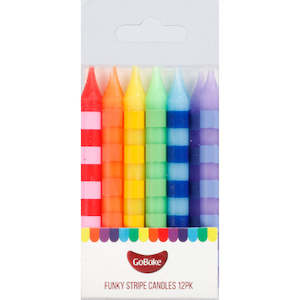Frontpage: GoBake Candles - Funky Stripe - 8cm (pack of 12)