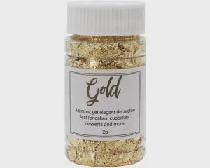 Decorating Supplies: Go Bake - Gold Leaf Flakes - 2g