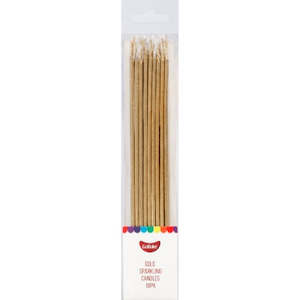 Candles: GoBake Candles - Sparkling Gold - 12cm (pack of 18)