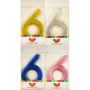 Candles: GoBake Candles - Large Number 6