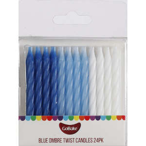 Candles: GoBake Candles - Twist Blue Ombre - 4cm (pack of 24)