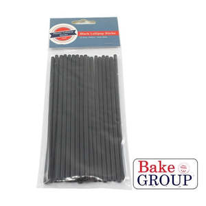 Decorating Tools: Black Lollipop Sticks 6" (15cm) - pack of 25