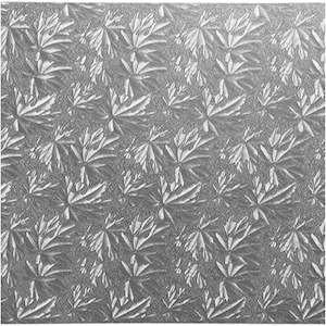 Cake Boards Discs: Silver Square Masonite Board 4mm