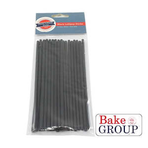 Decorating Tools: Black Lollipop Sticks 6" (15cm) - pack of 25