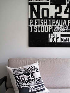 Gorgi In The News Art Cushion by Nikki Apse: Natural Linen