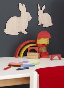 Wall Art: Set of Three Ply Bunnies