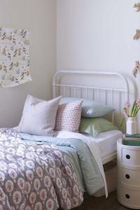 Gorgi French Black Stripe and Flowers 100% Cotton Quilt