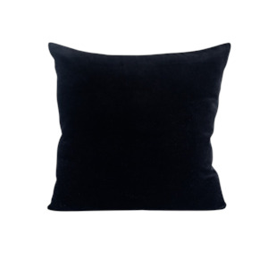 Gorgi Oversized Velvet Cushion in Black with Linen Backing