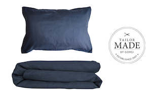 Linen Duvet Cover Sets: 100% Linen Duvet Cover in Ink by Gorgi