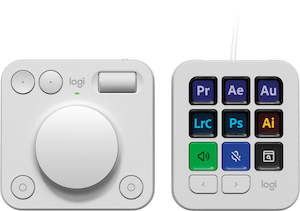 Pc Keyboards: Logitech MX Creative Console Customizable Dial and Keypad Pale Grey