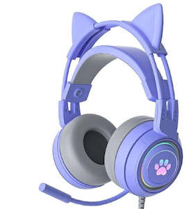PowerPlay Cat RGB Gaming Headset (Purple)