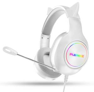 Nintendo Switch Headsets: Playmax RGB Cat Ear Headset (White) (Switch, PC, PS5, PS4, Xbox Series X, Xbox One)