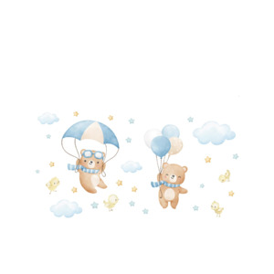 Cloud B: Adorable Cloud Bear Wall Sticker For Kids Room Decor