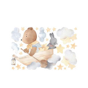 Adorable Cloud Bear Rabbit Wall Sticker For Kids Room Decor
