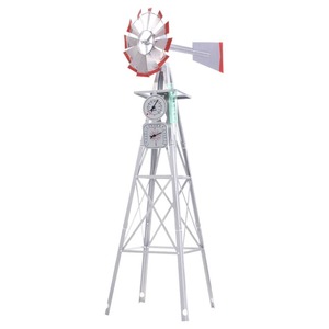 Goslash Picks Garden Windmill 4ft 146cm Metal Ornaments Outdoor Decor Ornamental Wind