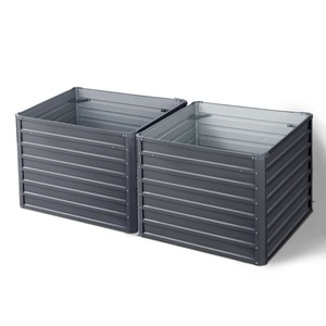Greenfingers Garden Bed 2pcs 100x100x77cm Galvanised Steel Raised Planter