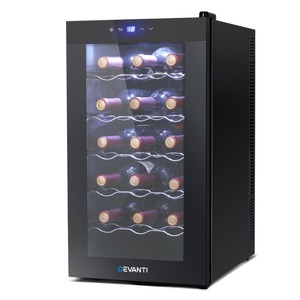 Devanti Wine Cooler 18 Bottles Glass Door Beverage Cooler Thermoelectric Fridge