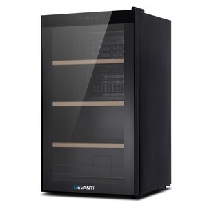 Fridge Freezers: Devanti 34 Bottles Wine Cooler Compressor Chiller Beverage Fridge