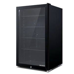 Fridge Freezers: Devanti 98l Bar Fridge Glass Door Mini Freezer Fridges Countertop Beverage