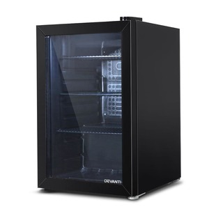 Fridge Freezers: Devanti 70l Bar Fridge Glass Door Mini Countertop Freezer Fridges Bottle Cooler