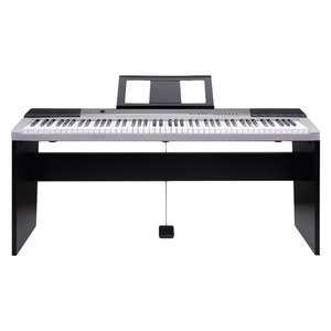Karrera 88 Keys Electronic Keyboard Piano With Stand Silver