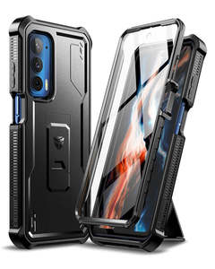 Other Mobile Cases: For Motorola Moto Edge 2021 Heavy Duty Military Grade Shockproof Protective Kickstand Case With Built In Screen Protector
