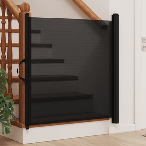 Retractable Pet Gate Black 102.5x125 Cm Abbaotx