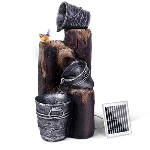 Fountains: Gardeon Solar Water Fountain Feature Garden Bird Bath Outdoor Pump Panel Battery
