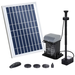 Fountains: Solar Pond Pump with Battery Kit Led Lights 5.2ft