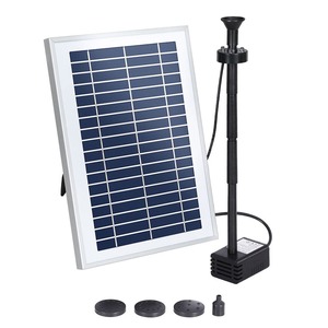 Fountains: Solar Pond Pump with Battery Led Lights 4.4ft