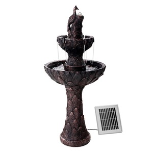 Fountains: Gardeon Water Solar Fountain Outdoor Bird Bath Peacock Cascading