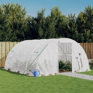 Green Houses: Greenhouse with Steel Frame White 16 M² 4x4x2 m Tonnbix