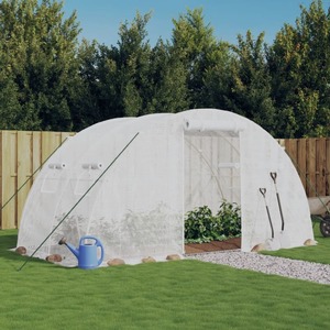 Green Houses: Greenhouse with Steel Frame White 8 M² 4x2x2 m Tlabnt