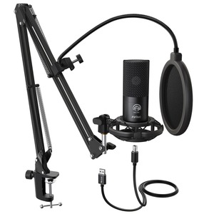 Usb Computer Microphone Kit With Adjustable Scissor Arm Stand With Shock Mount