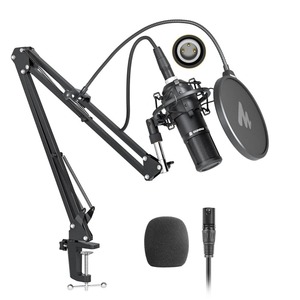Xlr Condenser Microphone Kit Professional Cardioid Vocal Studio Recording Mic for Streaming