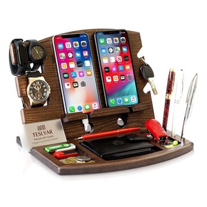 Phone Stand Holder: Multi-functional Bamboo Desktop Stand