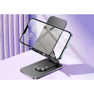 Phone Stand Holder: Portable Foldable 360-degree Rotating Aluminum Alloy Phone Holder