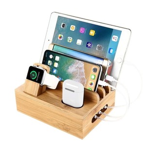 Phone Stand Holder: Natural Bamboo Charging Docking Stations and Organizer
