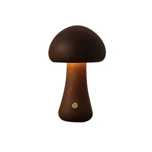 Vibe Geeks Wooden Mushroom Led Night Light for Bedroom - Usb Rechargeable
