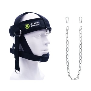 Indoor Gym Accessories: Head Neck Harness with Adjustable Strap Chin Pad and Chain
