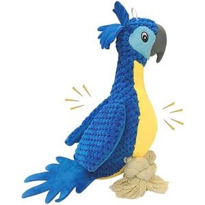 Pet Toys: Durable Squeaky Teeth Cleaning Stuffed Embroidery Parrot Dog Toy