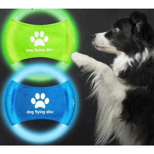 Glow in the Dark Dog Flying Disc Durable Rechargeable and Safe